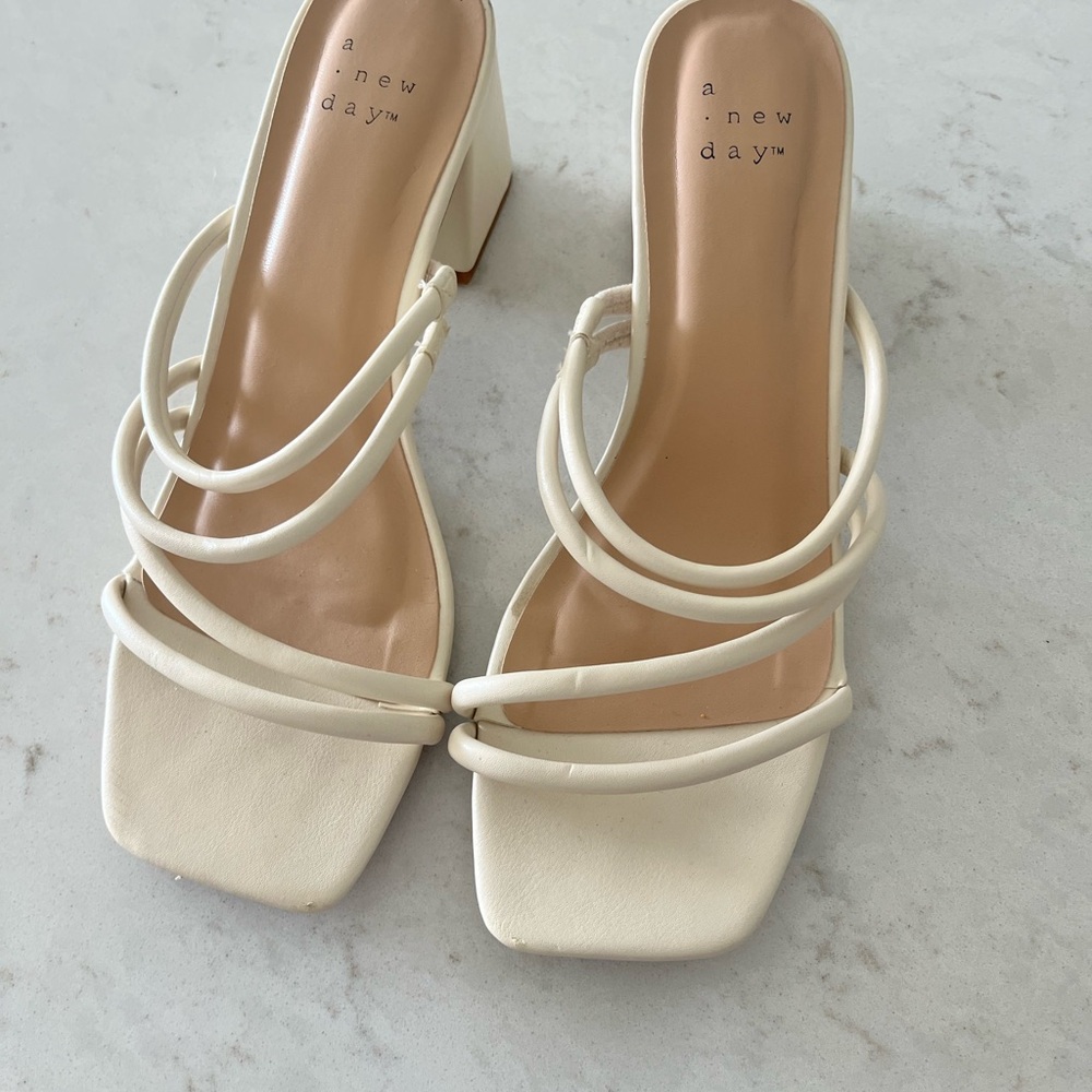 A New Day Women's Cream Heeled Sandals size 6